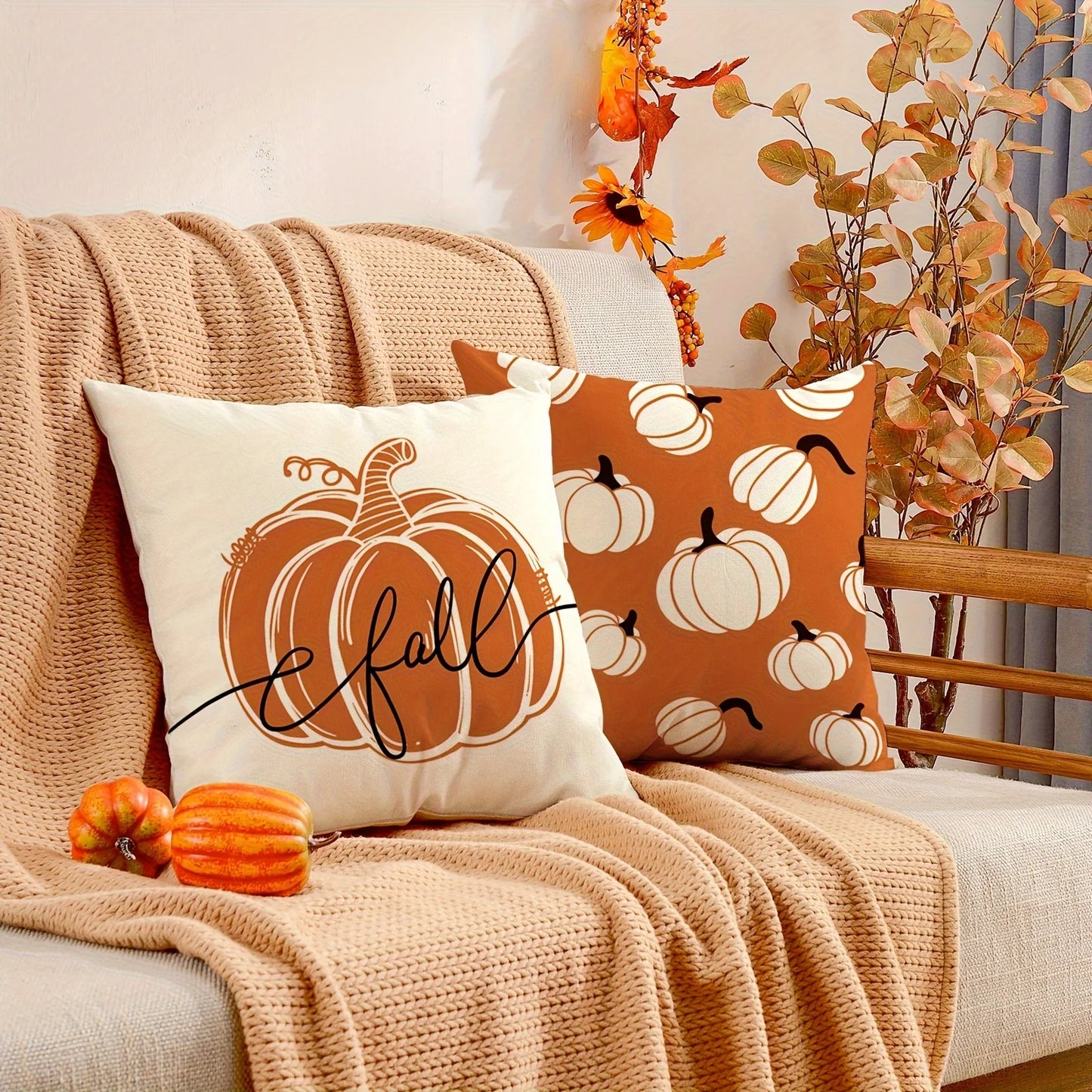 Vintage Pumpkin Cushion Cover